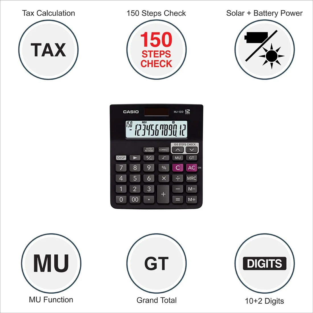 Casio MJ 12D Calculator view 4